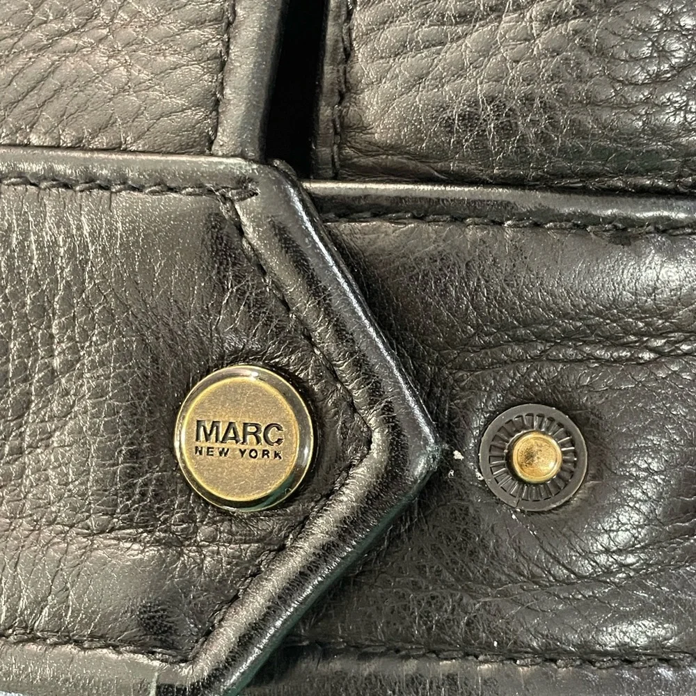 Andrew Marc New York Pebbled Black Leather Jacket - Picture 8 of 16